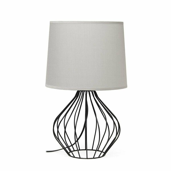 Lighting Business Geometrically Wired Table Lamp, Gray on Black LI2754716